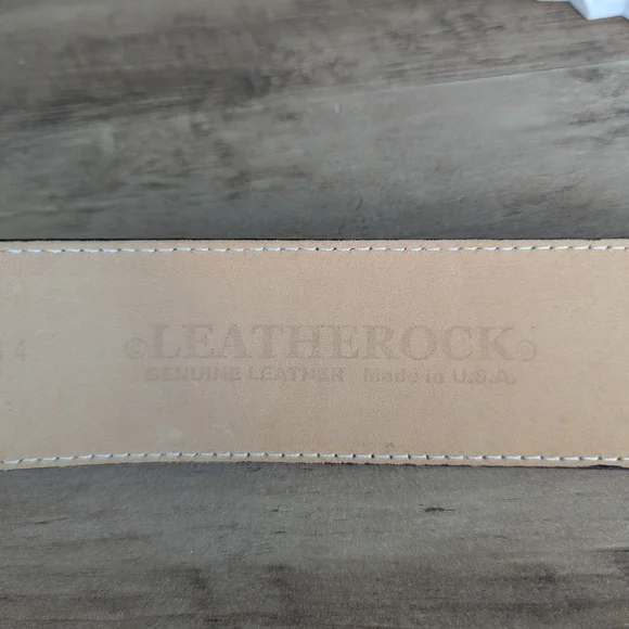 Leatherock Vintage Black Leather Belt - Picture 3 of 10